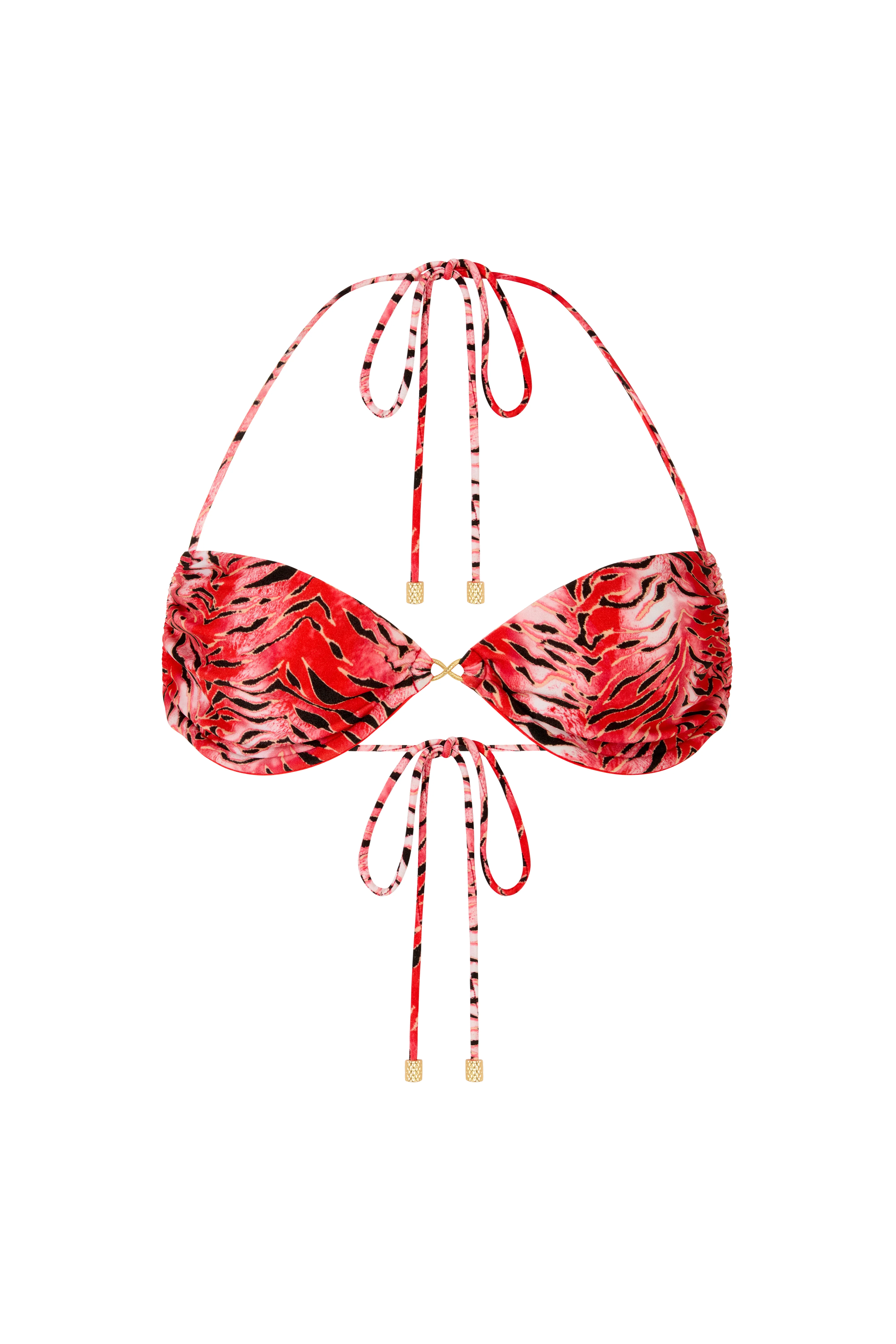 AURELIA Inferna - Tiger Print Red Halter Neck Bikini Top - Image 6