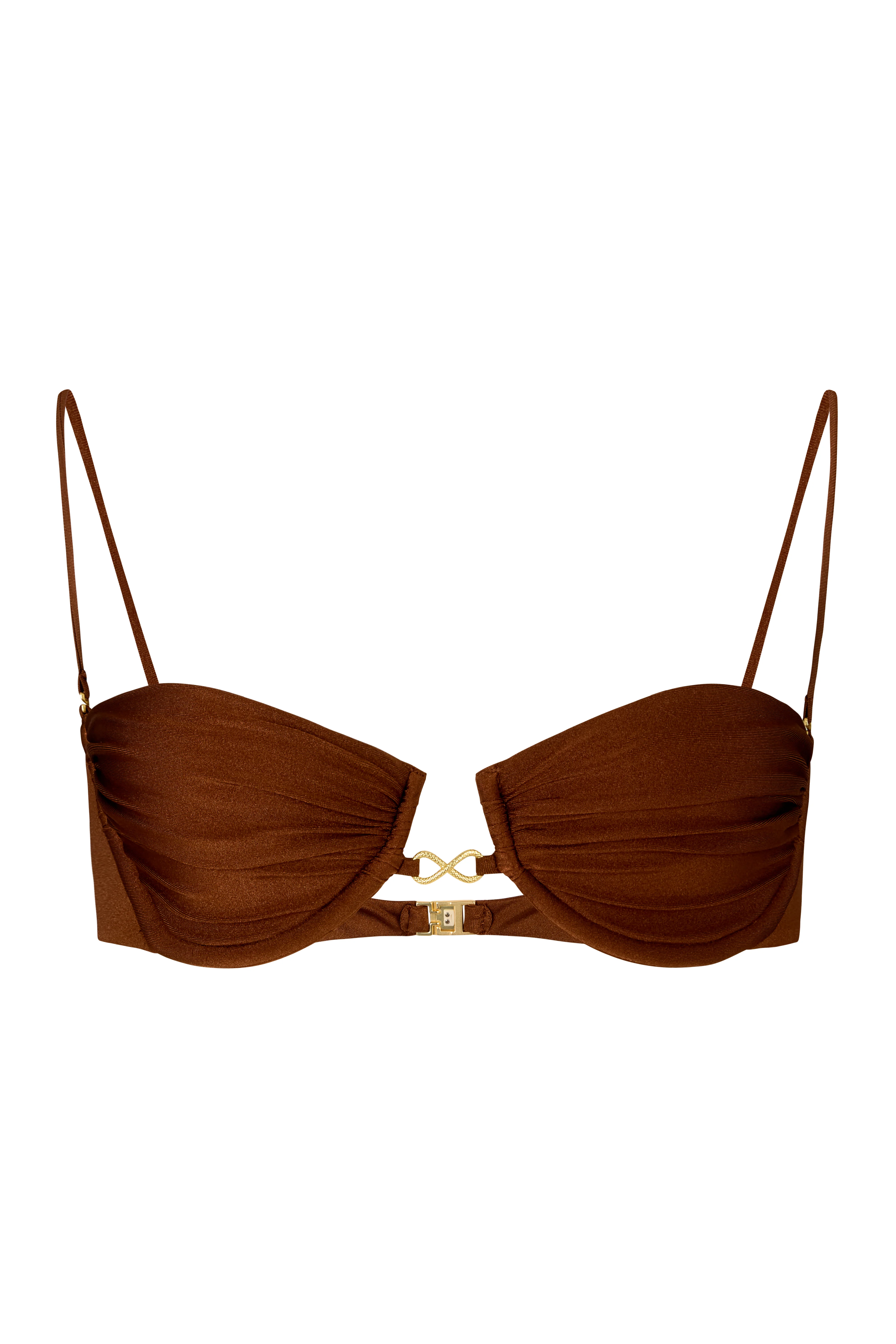 CAMELIA Chocolate Fondant - Brown Balconette Bikini Top - Image 5