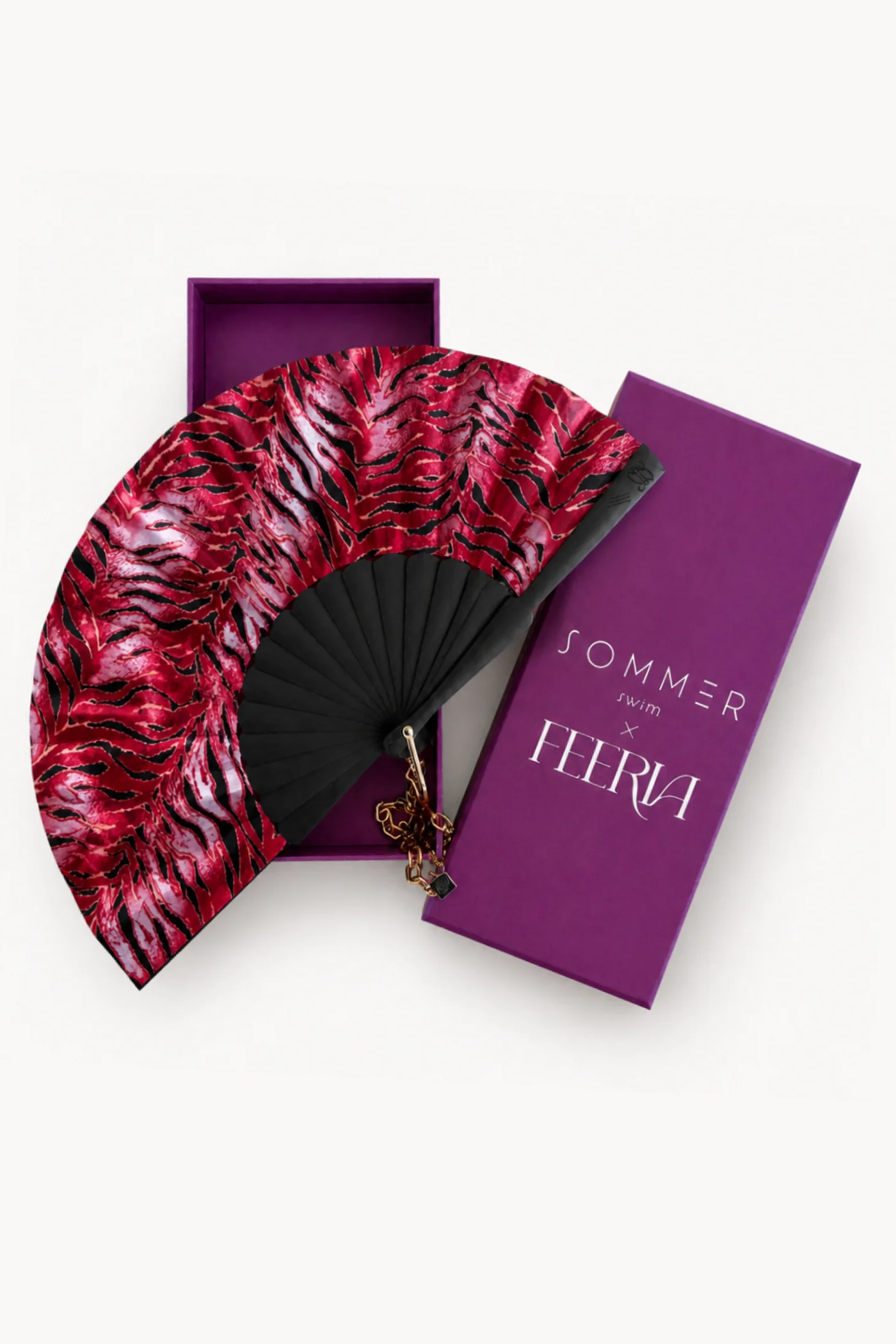 Inferna Hand Fan - Tiger Print Red Hand Fan - Image 3