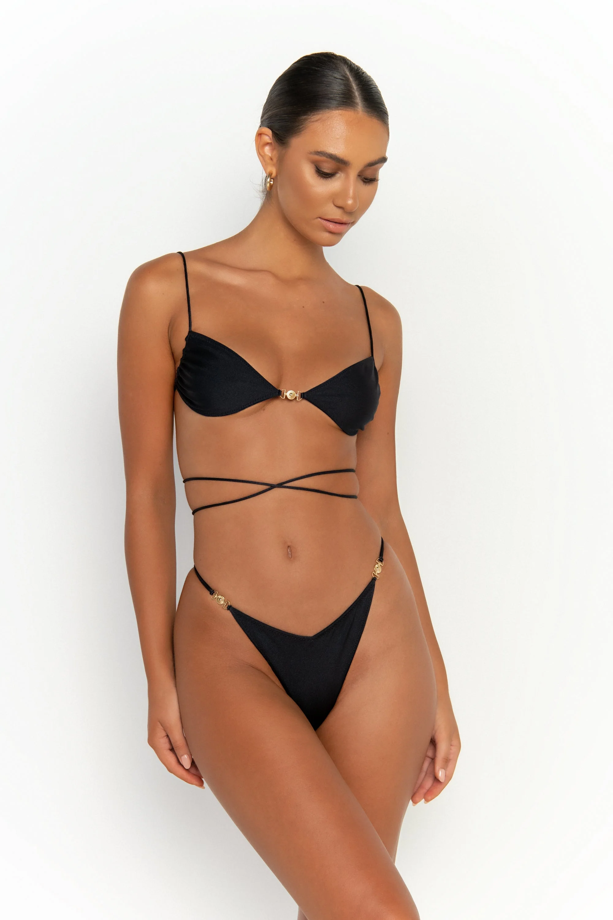 LIA Nero - Black Brazilian Bikini Bottoms - Image 3