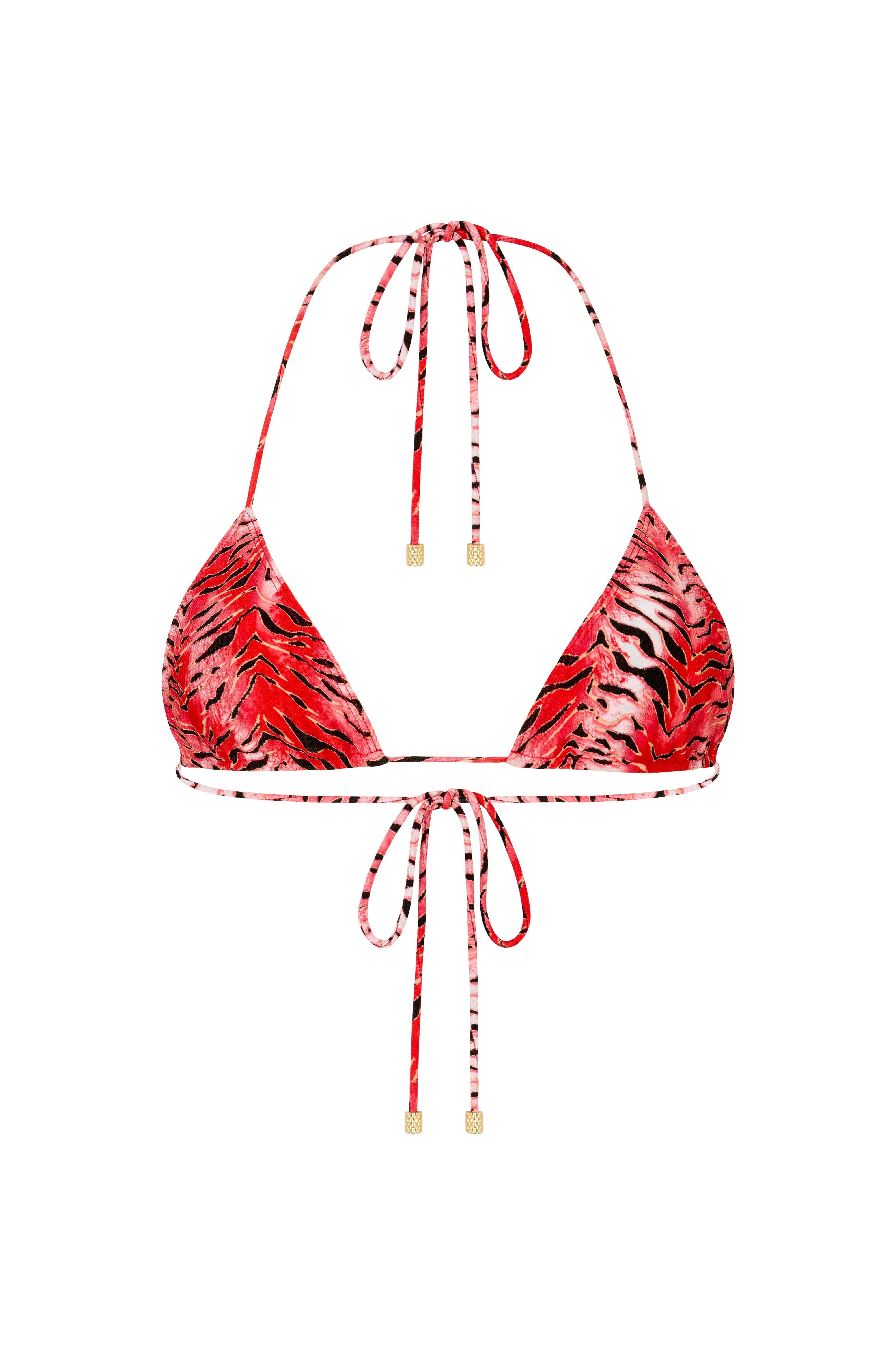 STELLA Inferna - Tiger Print Red Mini Triangle Bikini Top - Image 6